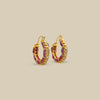 Ruby Pave Huggie Hoop Earrings