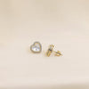 Heart Kundan Studs with Pearl Halo