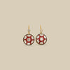 Red Meenakari Round Drop Earrings