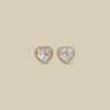 Kundan Heart Stud Earrings