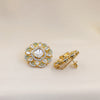 Gold Openwork Kundan Floral Studs