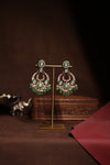 Green Kundan Chandbali Earrings - photo 1