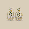 Emerald Chandbali with Pearl Fringe