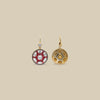 Red Meenakari Round Drop Earrings