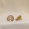 Ruby and Pearl Floral Studs