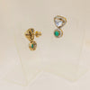Emerald and Polki Two-Tier Drop Earrings