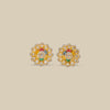 Multicolour Kundan Floral Studs