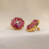 Ruby Petal Kundan Floral Studs