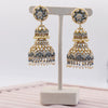 Kundan Jhumka Earrings with Enamel Bells