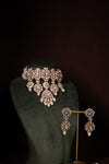 Rose Gold Pearl-Fringe Polki Choker & Earring Set - photo 1