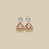Ruby Kundan Fan Drop Earrings
