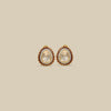 Kundan Teardrop Studs with Ruby Halo