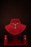 Polki Necklace & Earring Set with Teardrop Pendant - photo 2