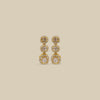 Triple Tier Kundan Drop Earrings