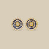 Navy Enamel Victorian Round Studs