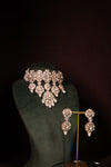 Rose Gold Pearl-Fringe Polki Choker & Earring Set - photo 2