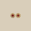 Ruby Centre Kundan Round Studs