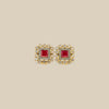 Ruby Rectangle Kundan Studs