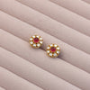Ruby Centre Kundan Round Studs