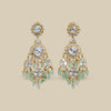 Mint Green Kundan Chandelier Earrings