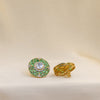 Emerald Green Floral Kundan Studs