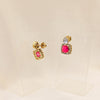 Pink Square Drop Earrings