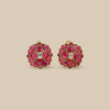 Ruby Petal Kundan Floral Studs