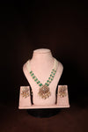 Pearl & Emerald Bead Necklace & Earring Set - photo 1