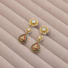 Coral Enamel Long Drop Earrings