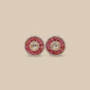 Ruby Halo Kundan Round Studs