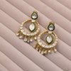 Emerald Chandbali with Pearl Fringe