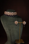 Amethyst Beaded Polki Choker & Earring Set - photo 1