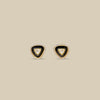 Black Enamel Triangle Kundan Studs