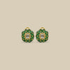 Green Meenakari Oval Studs