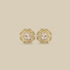 Gold Openwork Kundan Floral Studs