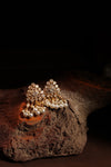 Polki Trillion Stud Earrings with Pearl Drops - photo 4