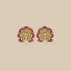 Ruby and Pearl Floral Studs