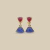 Ruby and Sapphire Drop Earrings