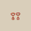 Coral Pink Teardrop Drop Earrings
