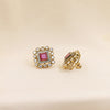 Ruby Rectangle Kundan Studs