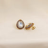 Kundan Teardrop Studs with Ruby Halo