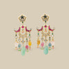 Navratna Multicolour Chandelier Earrings