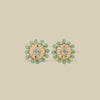 Mint Green Floral Kundan Studs