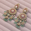 Pink and Emerald Chandbali Earrings