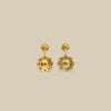 Red Meenakari Round Drop Earrings