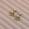 Ruby Kundan Fan Drop Earrings