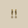 Black Enamel Hoop Drop Earrings