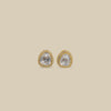 Kundan Pear Halo Studs