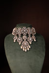 Rose Gold Pearl-Fringe Polki Choker & Earring Set - photo 3