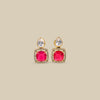 Pink Square Drop Earrings